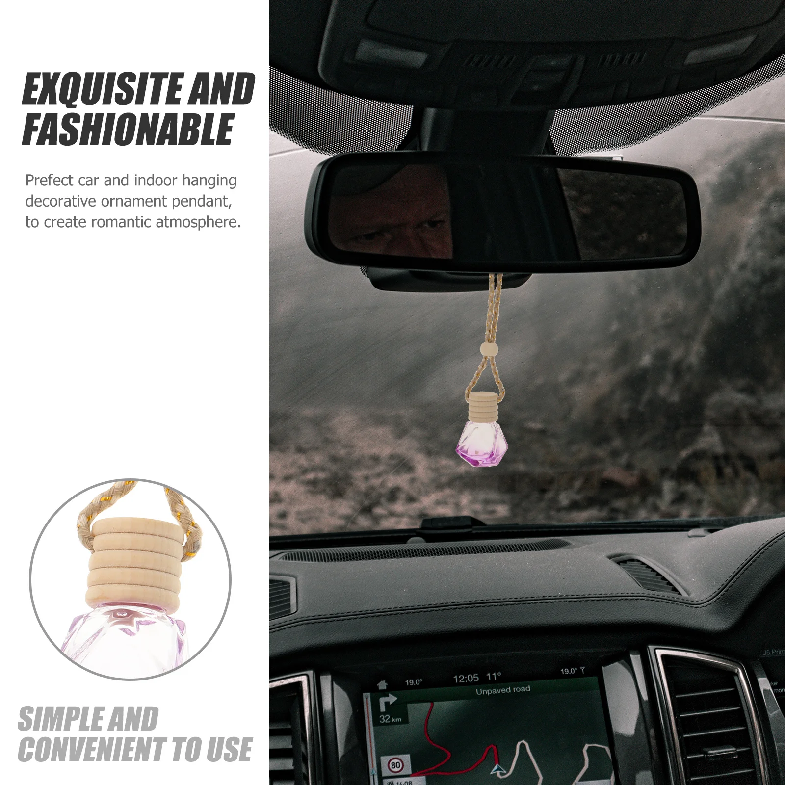 

5Pcs Car Perfume Bottle Hanging Diffuser Pendant Essential Oil Aroma Freshener Decorative Ornament for Interior Air Purifier