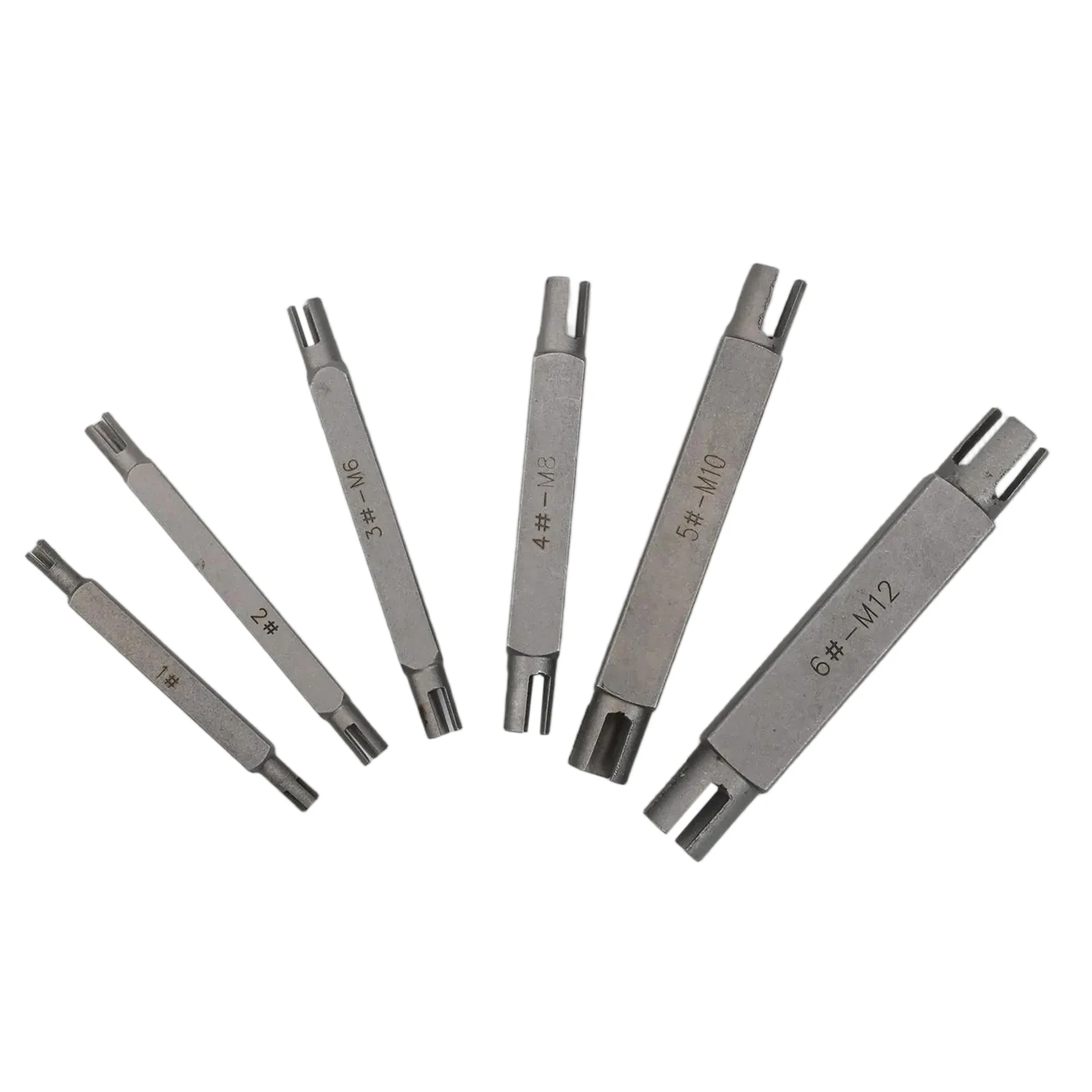 6pcs Broken Tap Extractor Hex Double Head Screw Remove Tools M4/5/6/8/10/12 Taps Wrench Damaged Screw Tap Remover Drill Bit