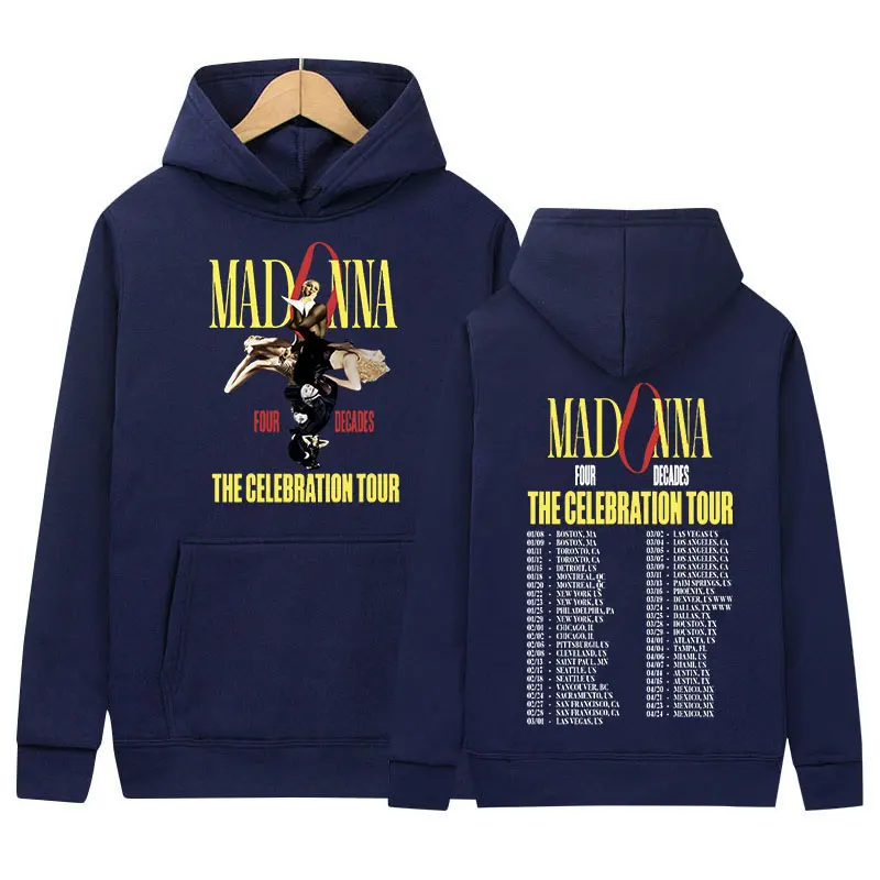 Sängerin Madonna die Feier Tour 2024 neue Hoodie Männer Frauen Hip Hop Retro Pullover Sweatshirt Mode Kleidung übergroßen Hoody