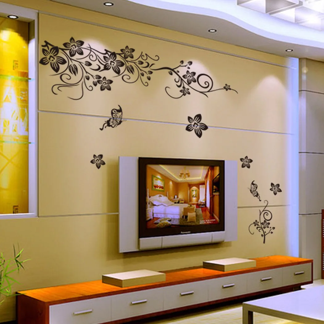Stickers Wall Sticker Tools Vine Wall Wall Decals 1pcs Flower Home Living Room Removable Accessories Art Kit New