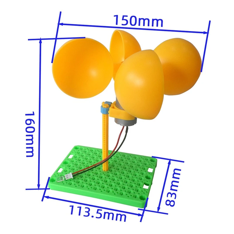 Diskon Besar-Kit Generator Turbin Angin DIY Generator DC 0.1V-3V dengan Pisau Penyangga Pengajaran Generator Dinamo Mini Motor Tanpa Sikat