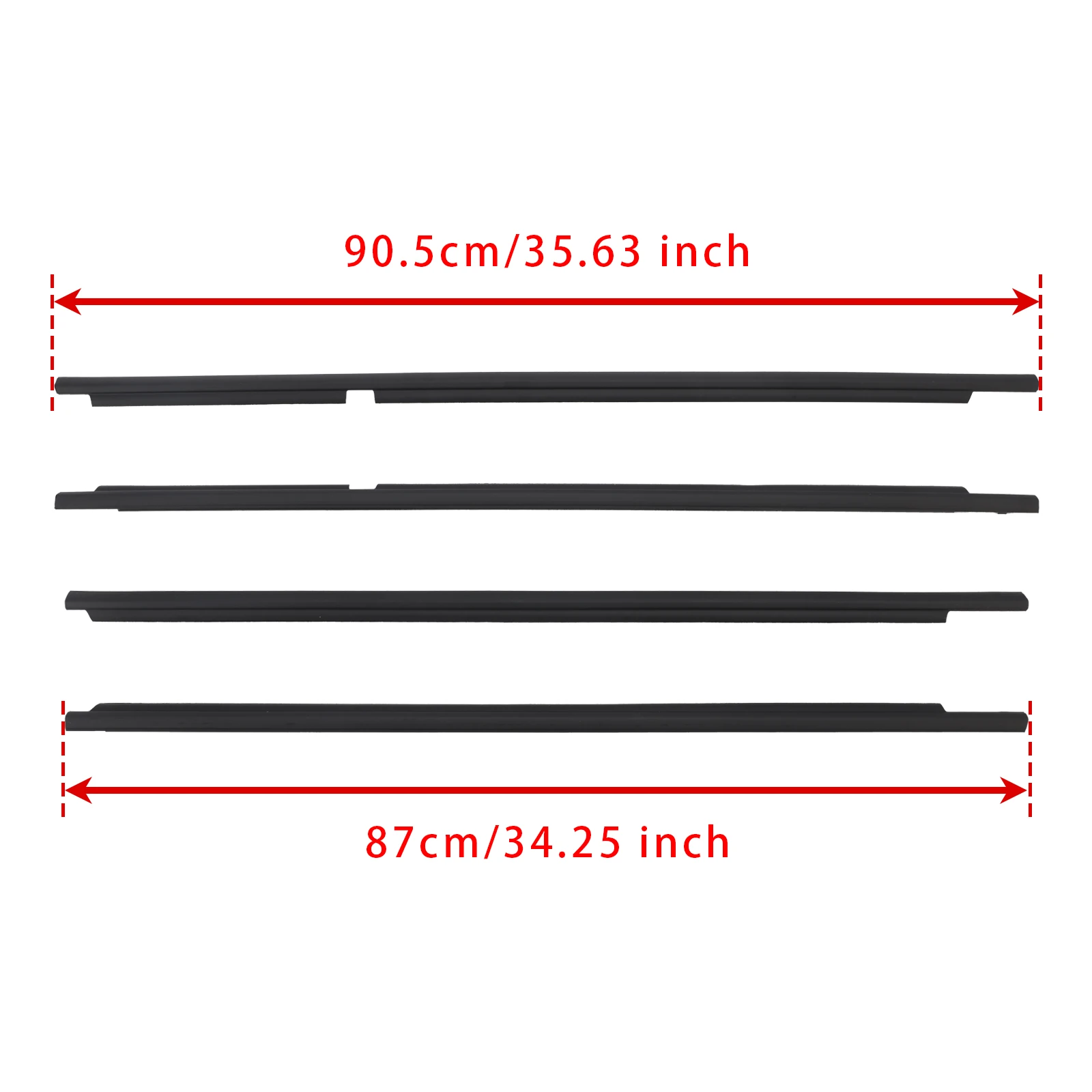 Artudatech 4PCS Door Glass Belt Outer Molding Weatherstrip For Land Cruiser LC100 98-07