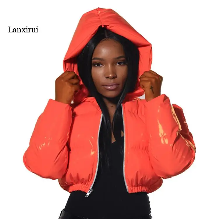 Veste matelassurera à bulles en similicuir PU pour femme, manteau chaud d'hiver, manches longues, fermeture éclair, parkas minces décontractées