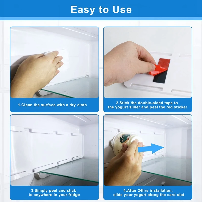 Yogurt Organizer for Fridge, Yogurt Holder for Refrigerator Organizer Slider Yogurt Organizer Sliding Yogurt Holder