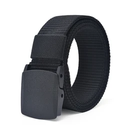 Plastic Buckle Nylon Canvas Belt Men Women Outdoor Work, 1.5inch Wide Metal-free Military Tactical Waist Belt Airport Friendly