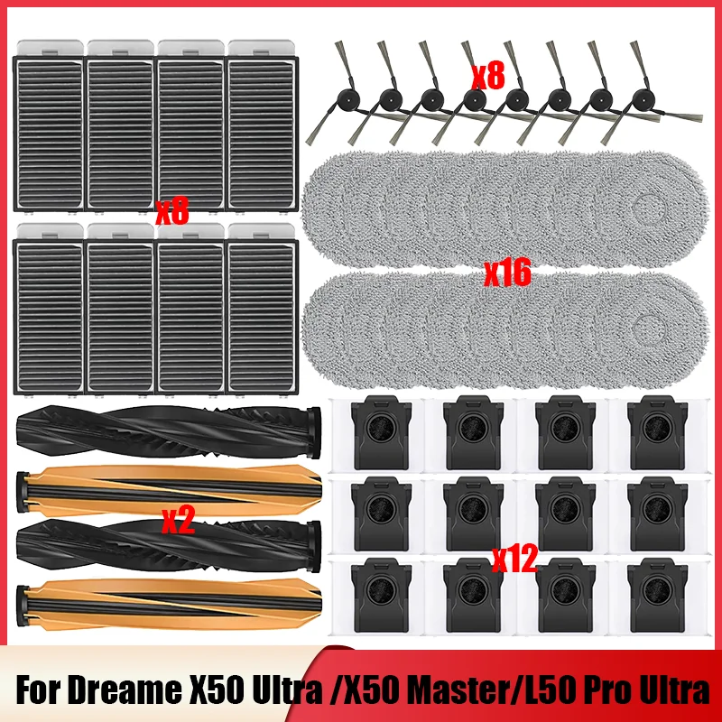 peca-de-reposicao-para-dreame-x50-ultra-x50-master-l40s-pro-ultra-l50-pro-ultra-escova-principal-escova-lateral-pano-de-limpeza-saco-e-filtro