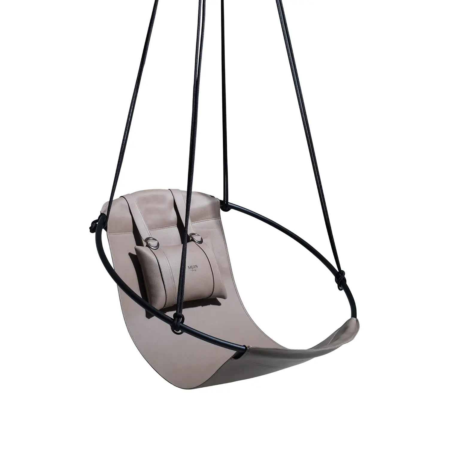 

Handmade Egg Hammock Chair Indoor Outdoor Patio Faux Leather Double Layer, Customized