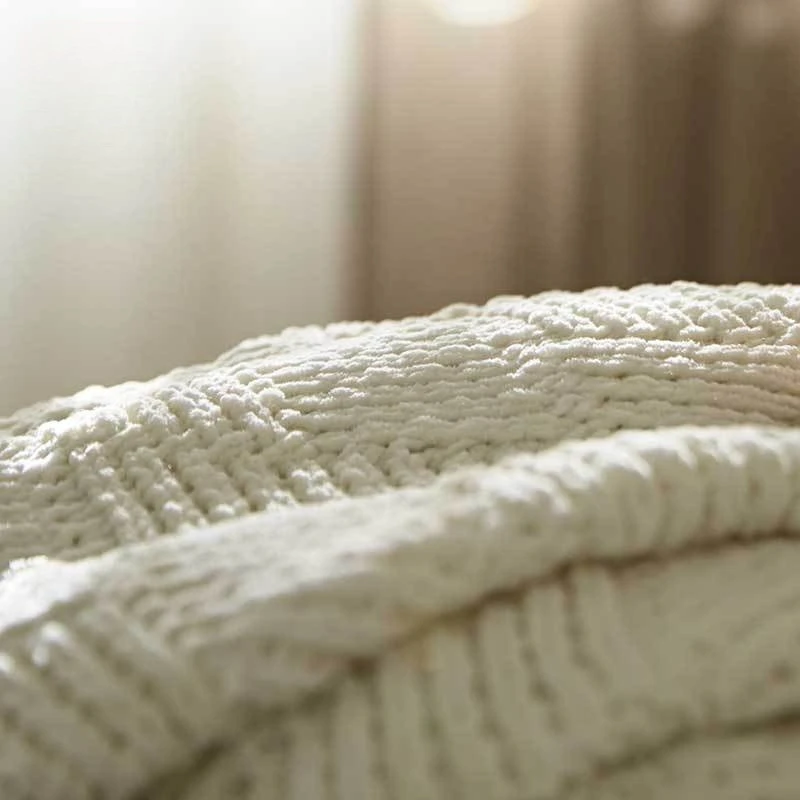 Chenille Knitted Blanket Air Conditioning Sofa Cover Blanket  Afternoon Nap Blanket Not EasilyDeformable  Home Accessories