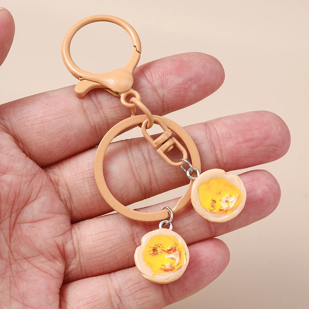 Niedlicher Schlüsselanhänger in Form eines Brotbrotes, Croissant- oder Butterbrot-Designs, für Damen und Herren, als Anhänger für Handtaschen, zum Selbergestalten von Schmuck und zur Dekoration. – Detail 10