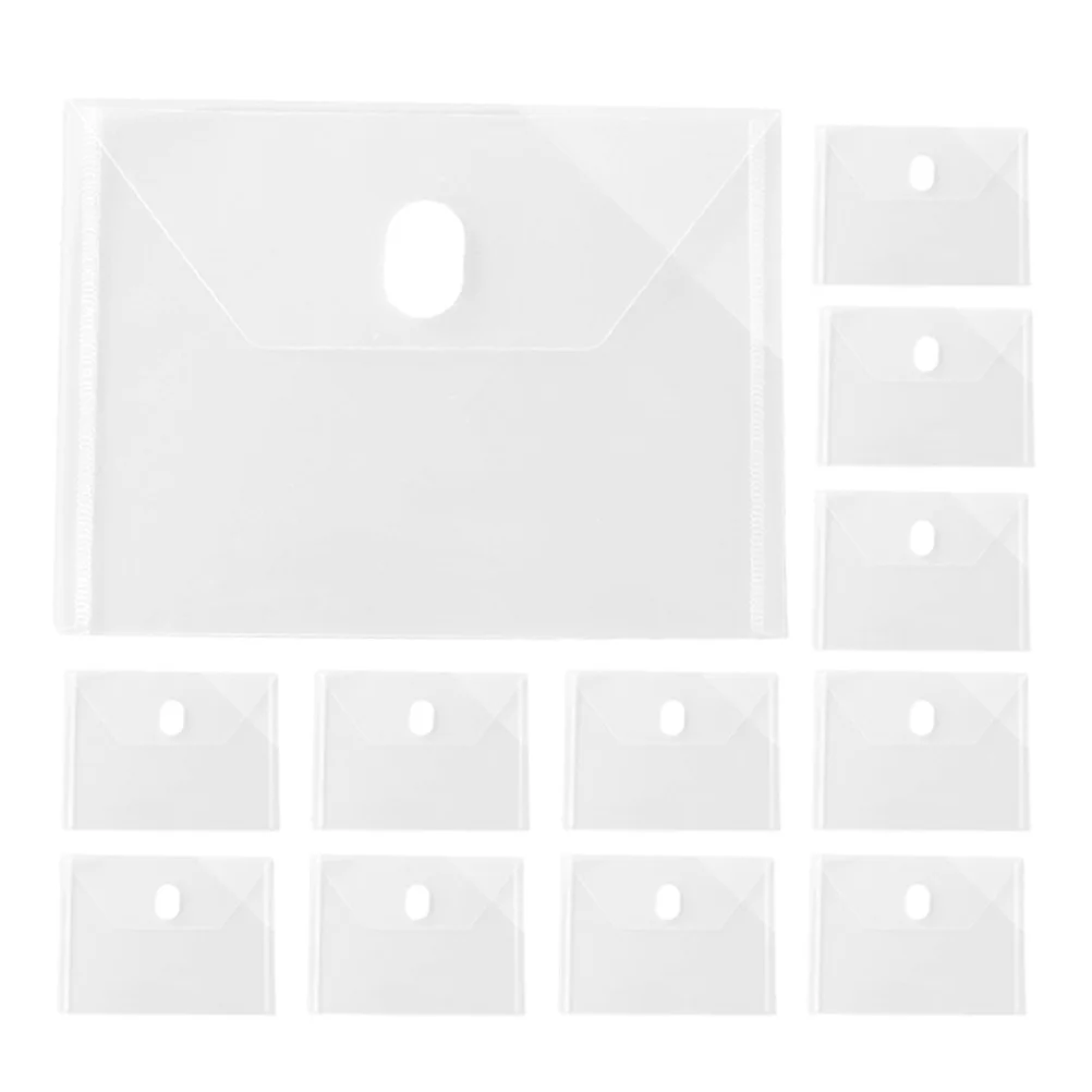 24Pcs Clear Plastic Envelope Folder Waterproof Pouch for Receipts Checks Cash Small Documents Transparent Storage