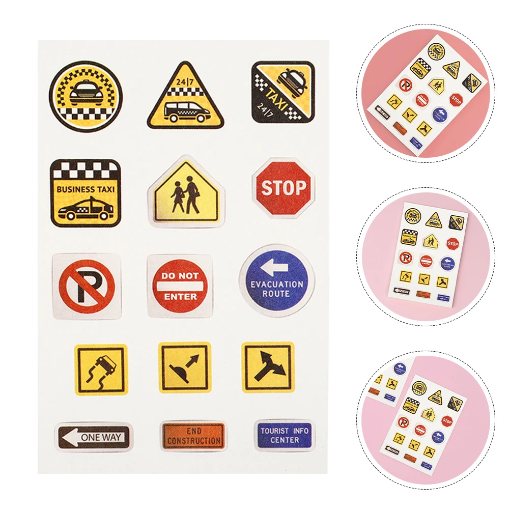 

Fun Traffic Sign Stickers For Kids Educational Road Sign Decals Playroom Classroom Traffic Safety Awareness Creative