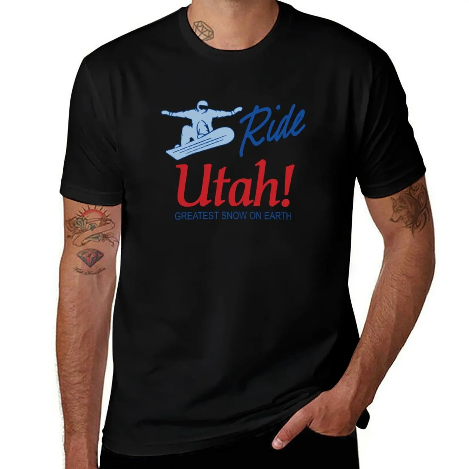 Ride Utah! Greatest Snow on Earth T-Shirt Worker Basic Short Sleeve Tee T-Shirt