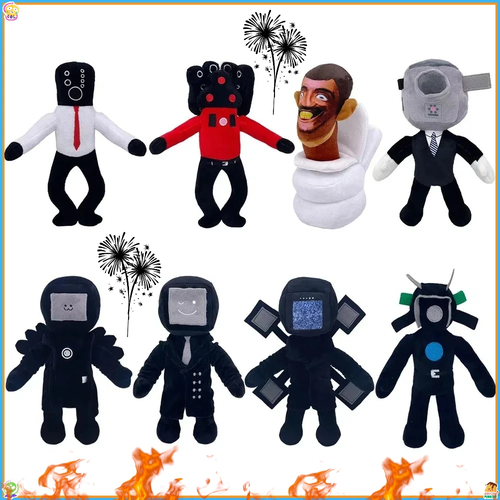 핫한 재미있는 봉제 인형 장난감 수집용 선물 어린이 팬 성인 생일 애니메이션 게임 피규어 봉제 인형 스키비디 화장실 인형