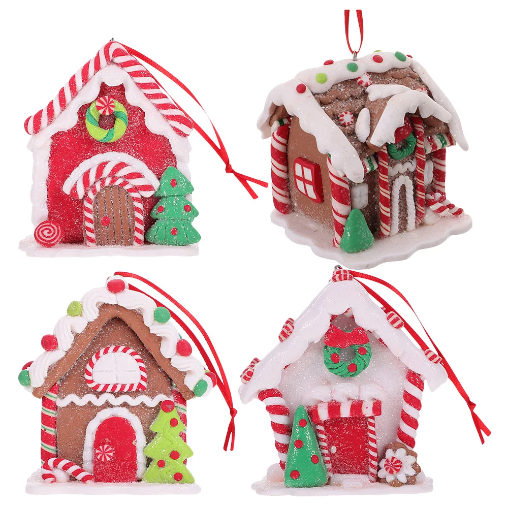 

4Pcs Hanging Xmas Tree Gingerbread Ornaments Classic Traditional Holiday Decor Reusable Christmas Gingerbread