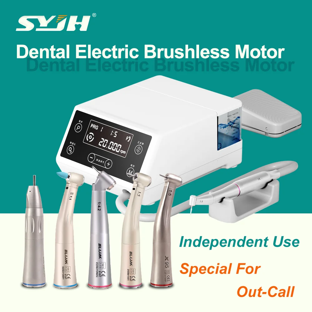 

New Dental Brushless Micromotor Indenpendent Use LED Electric Micromotor 1:1/1:5/16:1 Fiber Optic Contra Angle Dentistry Tools