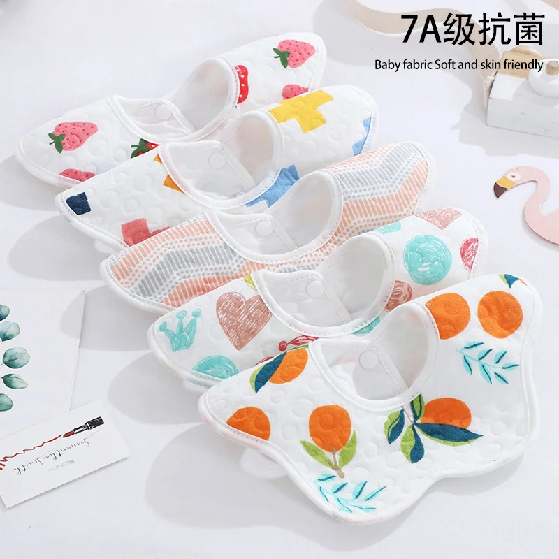 Waterproof Bib Babies' Supplies 360 Degrees Cotton Baby Bib Newborn Baby Child Plus-Sized Bib Wash Gauze Waterproof Saliva Towel