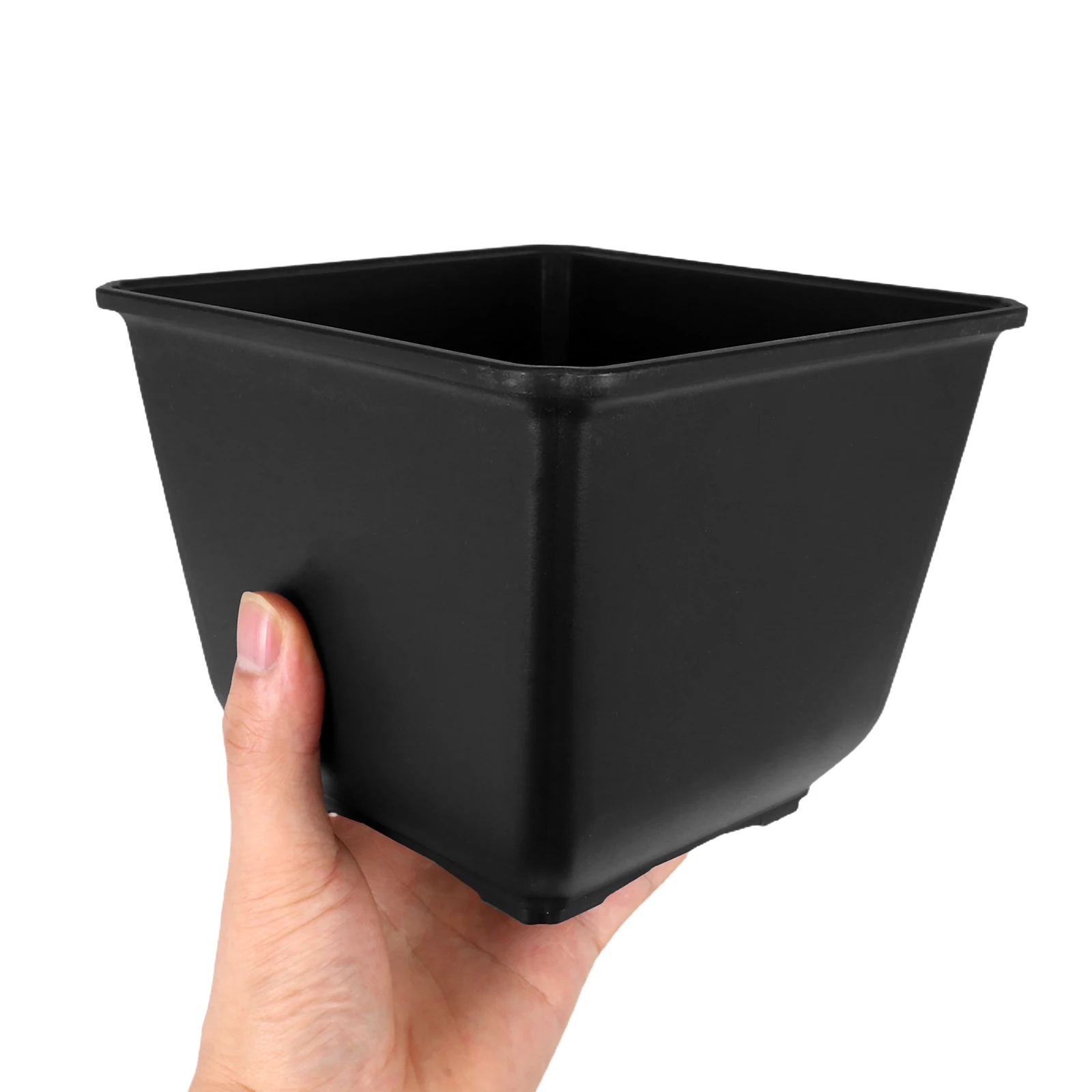 

4pcs Square Succulent Pots Thickened Durable Planters Reusable Bonsai Bowl Nursery Containers Floating Edge Design for Cacti