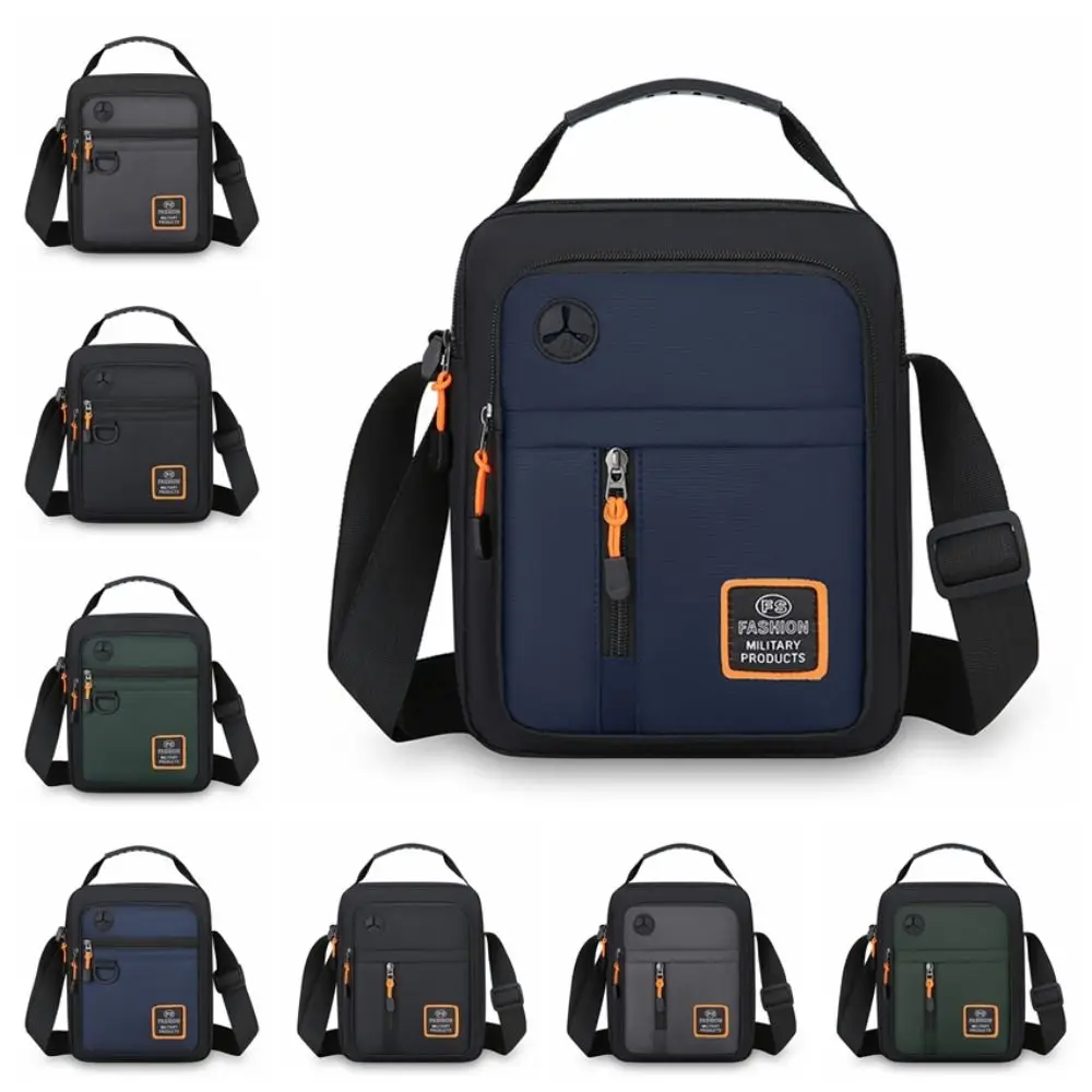 Casual Oxford Men Shoulder Bag Large Capacity Multi-pockets Men's Business Bag Square Waterproof Nylon Crossbody Bag Sports