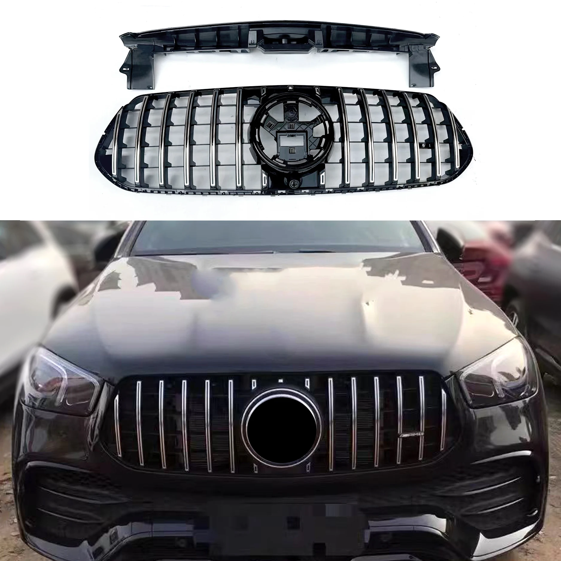 

Suitable for 24 Mercedes-Benz GLE China Grid W167 appearance AMGLE63 black W166 to gle320C292 grille
