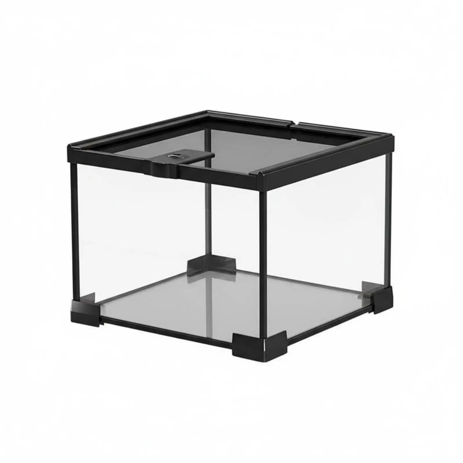Stackable Reptile Terrarium Glass Cage Secure Mesh Lid with Heat Lamp Holder for Small Pets Display Stackable Reptile Terrarium Glass Cage Secure Mesh Lid with Heat Lamp Holder for Small Pets Display