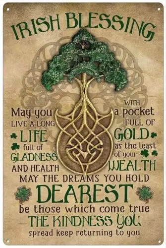 Retro Metal Tin Sign 8 X 12 Inches Irish Blessing Home Decoration Art Poster ... sign
