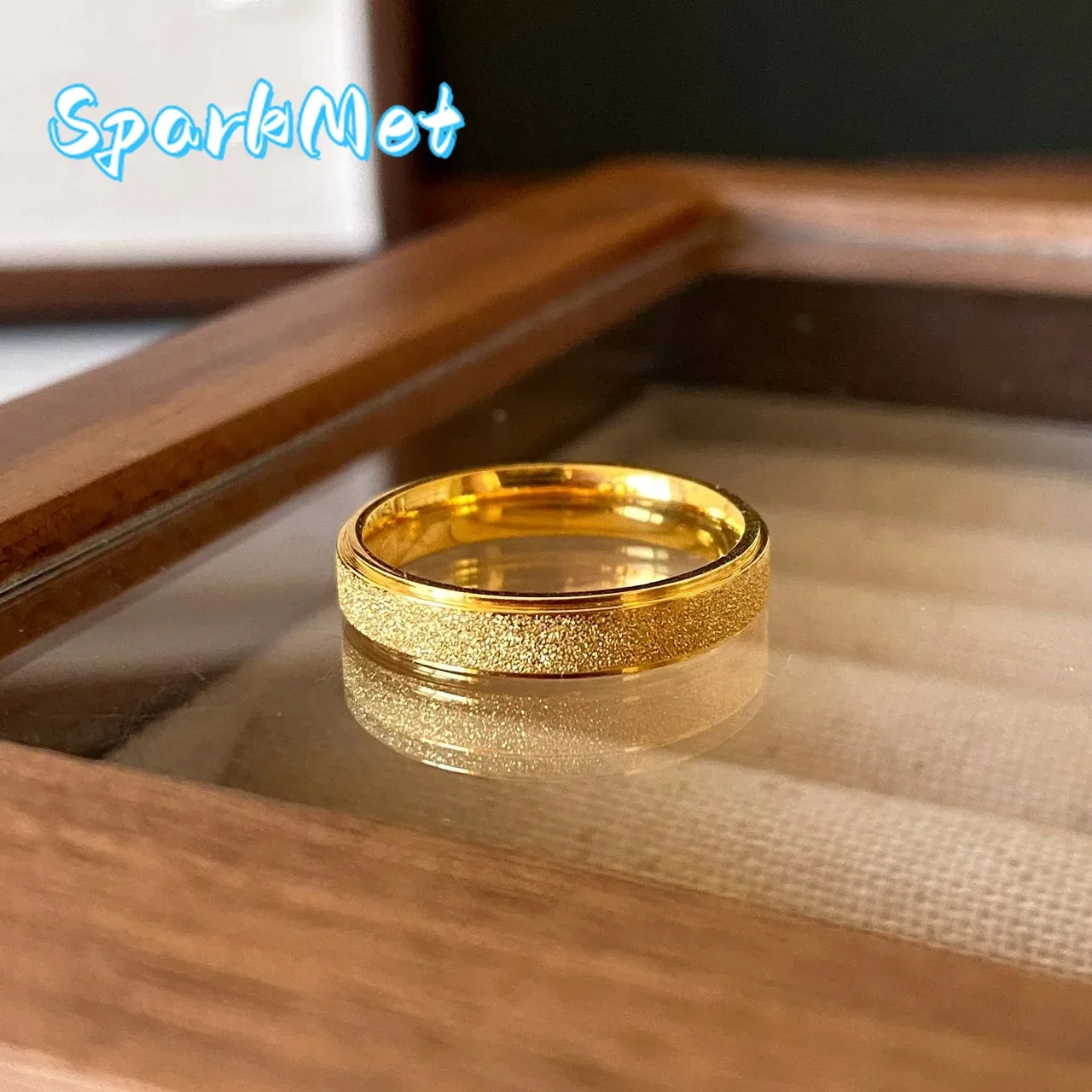 

Мужское обручальное кольцо Sparkmet из золота 9999 пробы (24K) по старинной технологии, с матовой отделкой и узором «Звезды», нишевое украшение для рук, кольца для мужчин