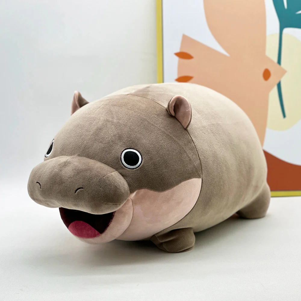 Kawaii Moo Deng juguetes de peluche hipopótamo muñeco de peluche animales de dibujos animados muñeca Moo Deng muñeco de peluche para niños regalo de Navidad