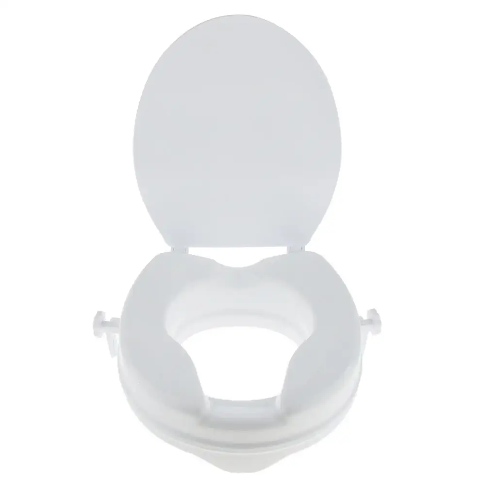 Durable Toilet Seat Riser Raised Extender Seat + Lid for 2 inch