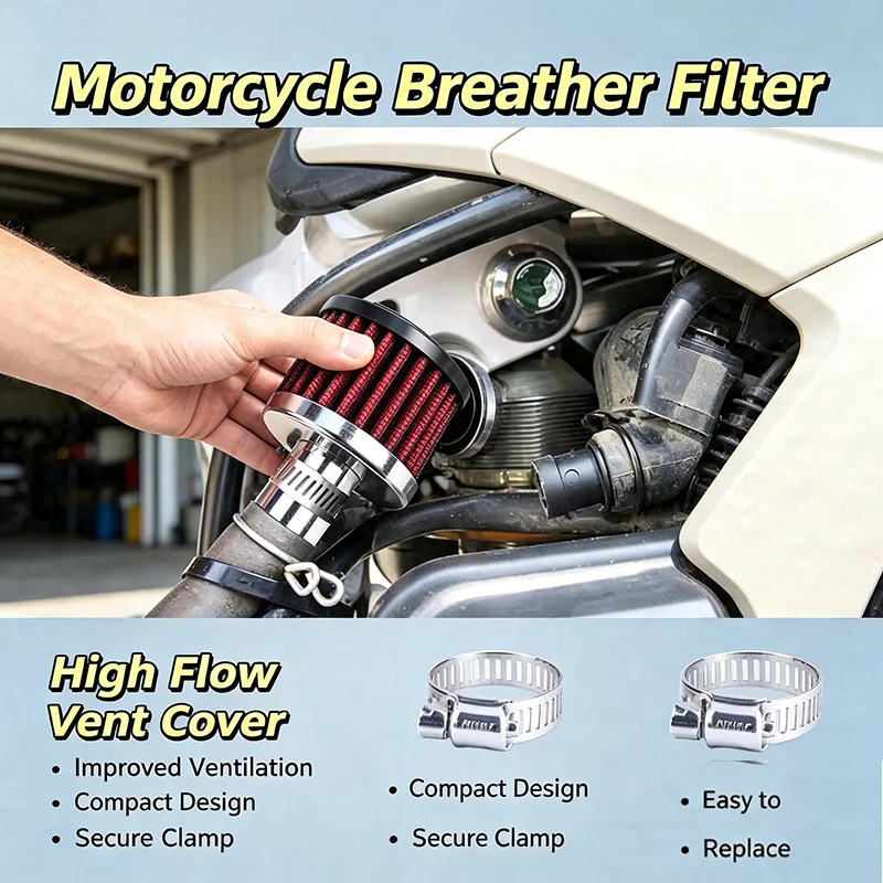 Car Air Filter Crankcase Vent Cover Professional Mini Breather Filters for Motorcycle 62-1000 differential 3/8 port Accessories