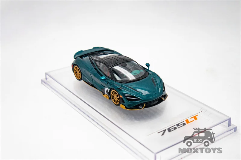 CM MODEL 1:64 765LT Metallic black green Diecast Model Car