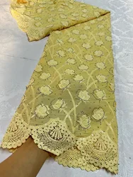 2024 High Quality Swiss Voile Lace In Switzerland Lace Fabric African Cotton Embroidery Lace Fabric For Bridal Evening Dress Sew