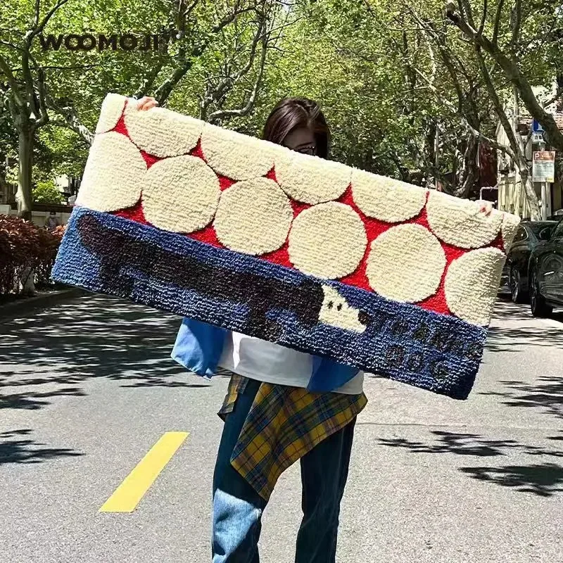 

Корейский стильный мультяшный роскошный ковер в клетку с флокированным покрытием, прямоугольный коврик для спальни, прикроватной зоны, ванной комнаты, домашнего офиса, декор для дома