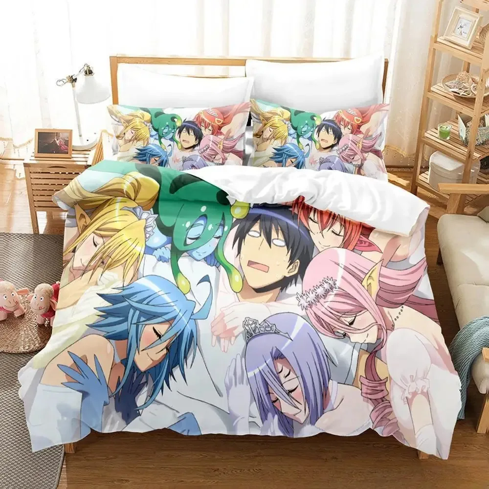 

New Monster Musume Everyday Life With Monster Girls Bedding Set Cartoon Anime piece set Adult Kid Bedroom Duvet cover Sets