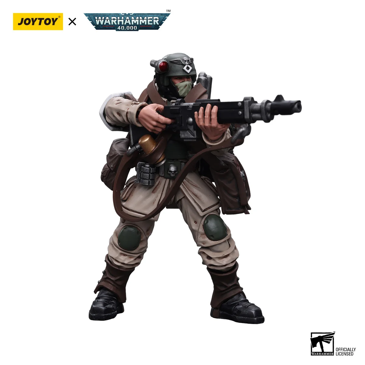 JOYTOY 1/18 Action Figures Warhammer 40K Astra Militarum Cadian Command Squad Veteran with Medi-pack  Mobile Soldier Model Toy