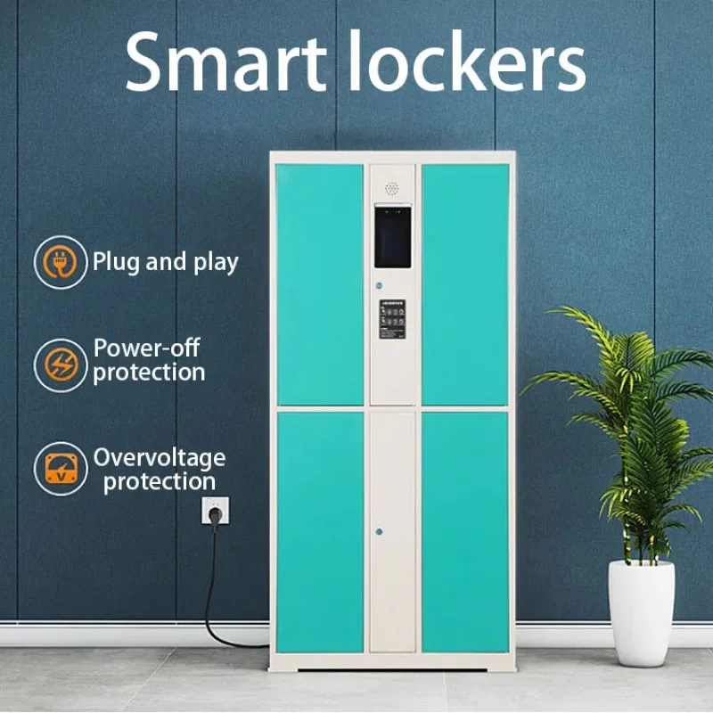custom.Outdoors Metal Luggage Locker Cabinet Electronic Lock Locker Use Intelligent Screen Gym Automatic