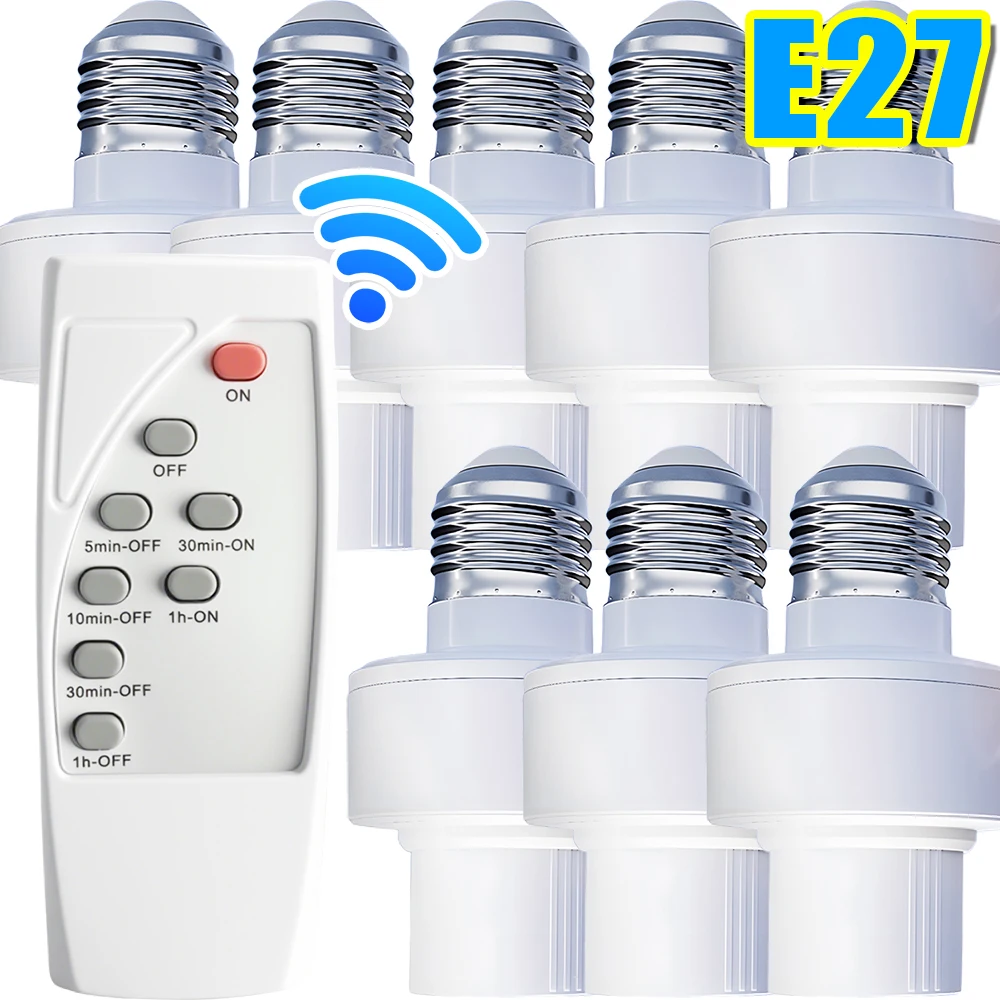 

E27 AC85-265V Universal Remote Control Smart LED Lampholder Socket Timer Light Switch Wireless Intelligent Switch Lamp Cap