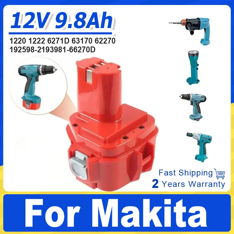 12V 4800mAh Ni-MH Battery for Makita PA12, Makita 1200, 1220, 1201, 1222, 1233SA/B1235, 192681-5 Power Tool Battery