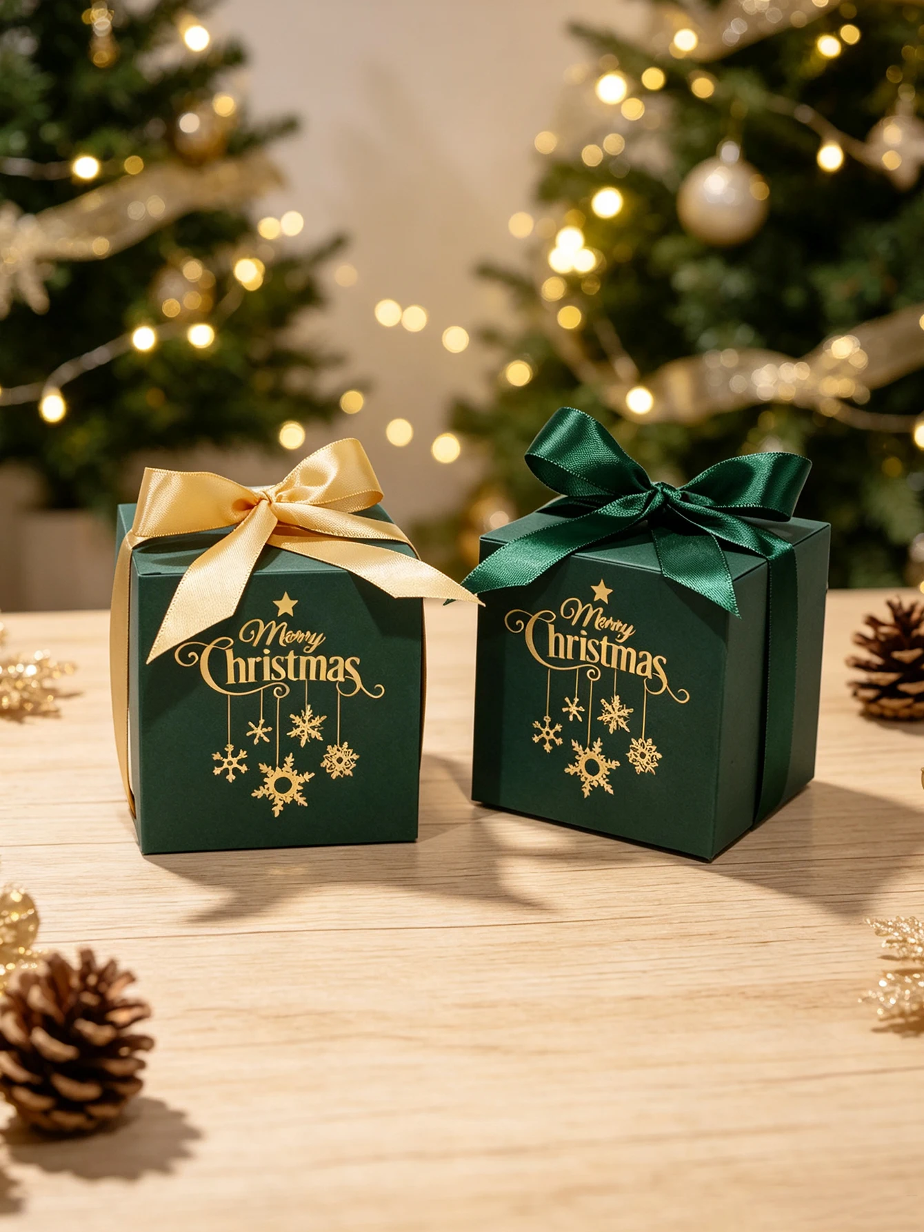 Christmas square paper gift box, Christmas candy chocolate Dim sum gift box, holiday party gift gift box decoration