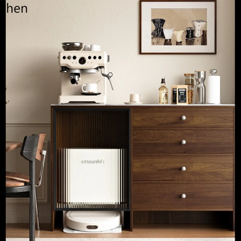 

HTT dining side cabinet integrated against the wall multi-functional rock slab storage cabinet sweeping robot storage cabinet
