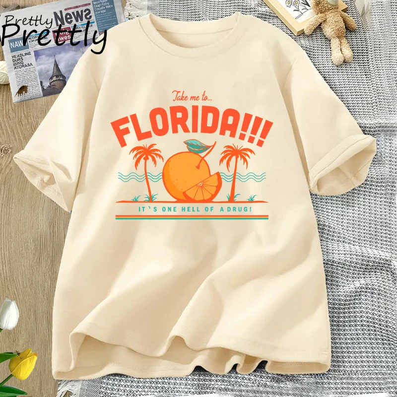 Florida Tee Shirt Summer Aesthetic Graphic T Shirt Beach Vacation Short Sleeve T-shirt Tortured Poets Department T-Shirts Unisex