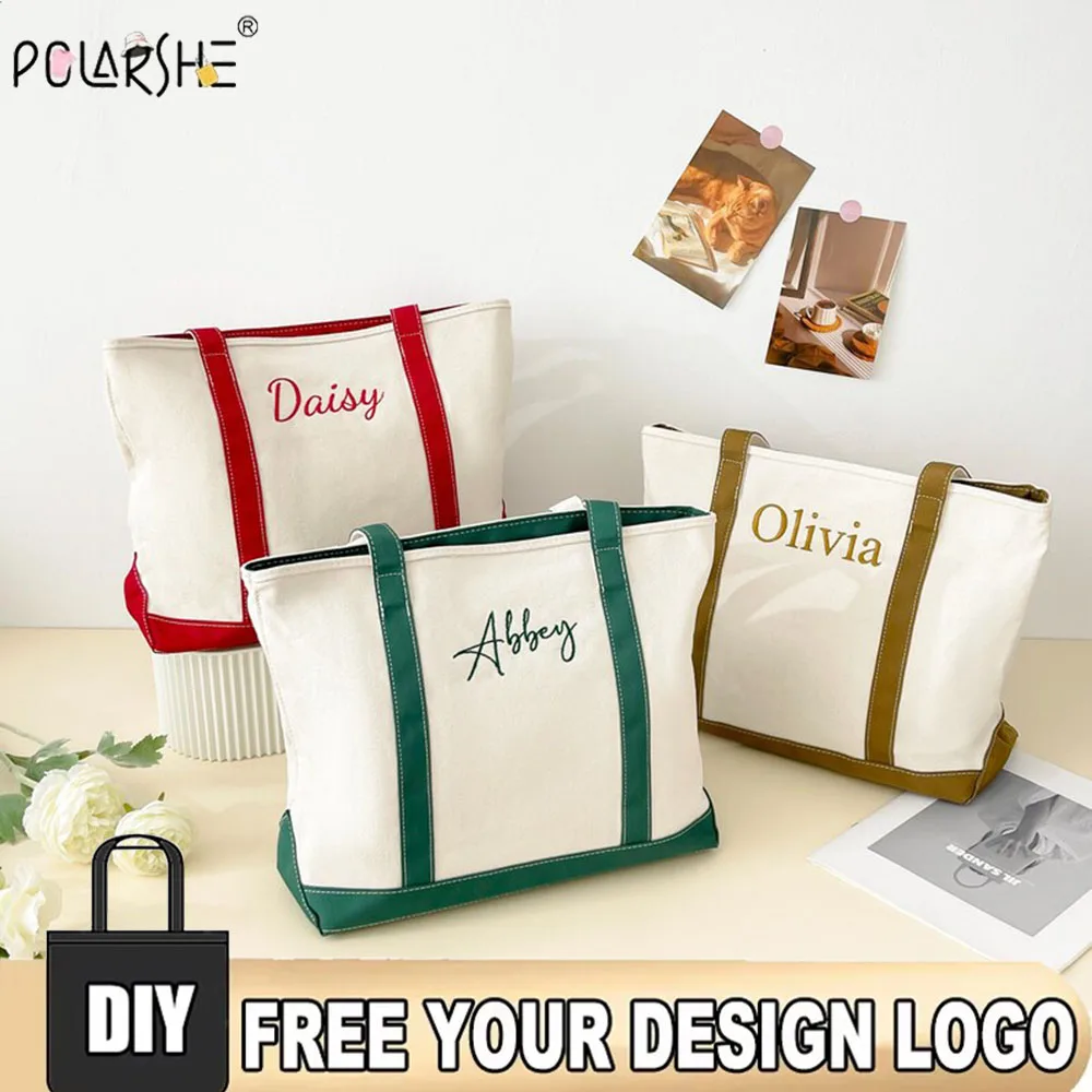 

Personalised Name Custom Canvas Tote Bag Customizable LOGO or Name Tote Bag Bridesmaid Gift Bag Personalized Gift For Women