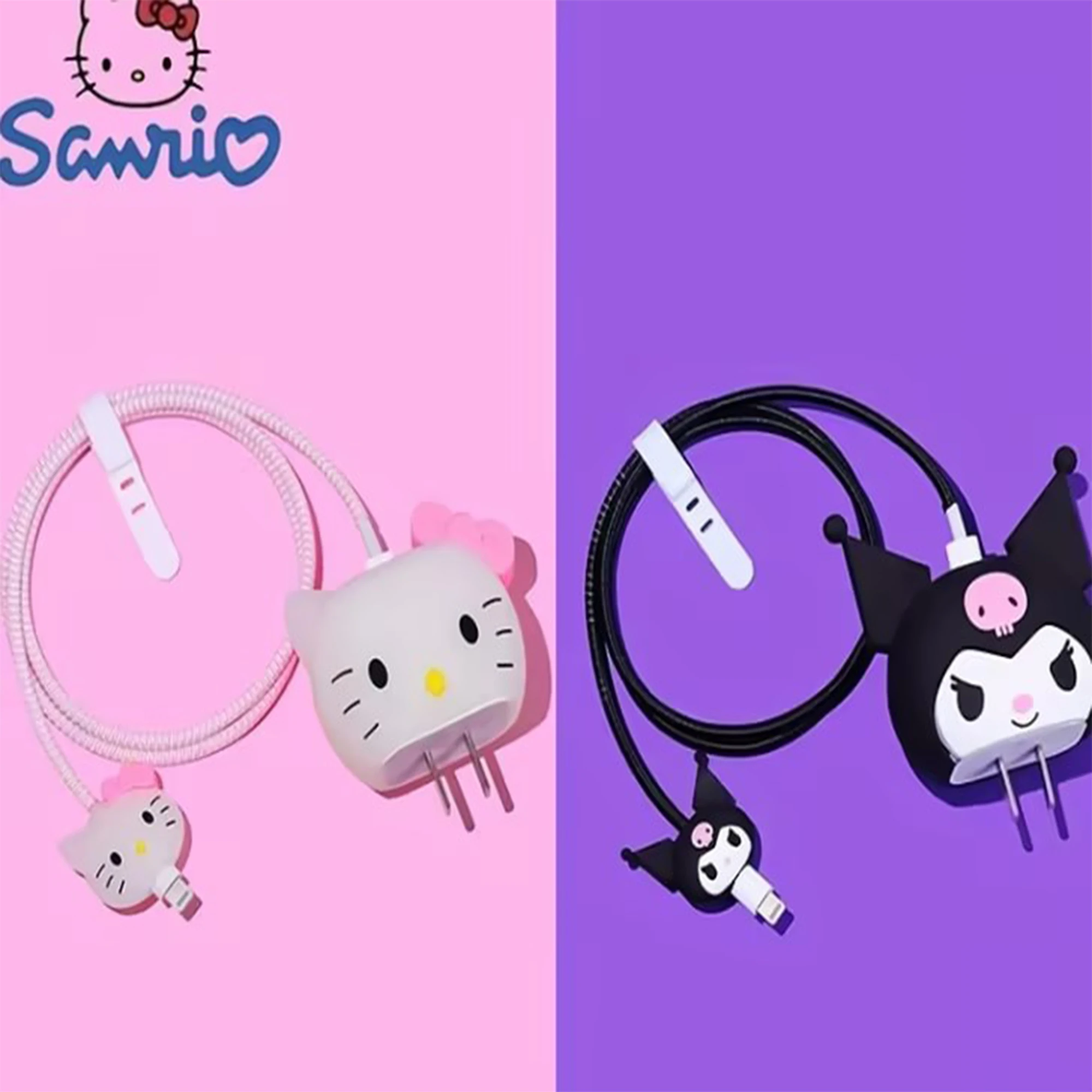 Sanrio Kuromi Hello Kitty Cute Cartoon Series iPhone Fast Charger Protector 18W 20W iPhone 14 13 12 11 Pro Max Fast Charging Cab