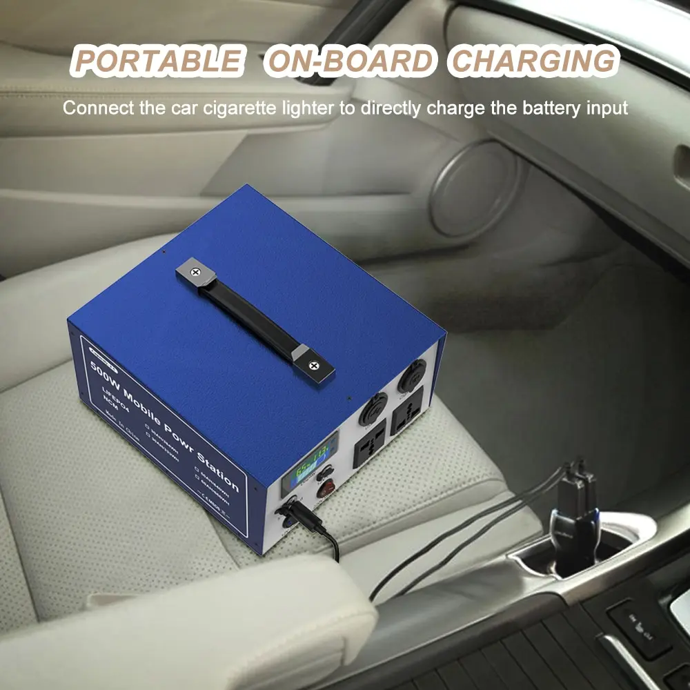 500W Portable Power Station AC 220V 350W LiFePO4 Battery Solar Generator Outdoor Energy Storage Supply Power Bank for Camping RV