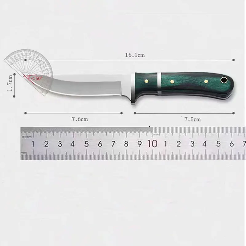 1pc, kitchen knife, peeling knife, fruit knife steak knife, colored wood handle, suitable for family, barbecue