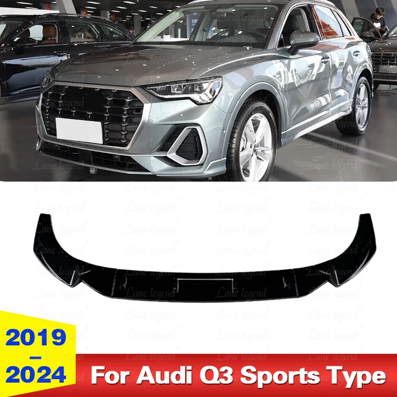 Tuning Exterior Accessories For Audi Q3 Sports Type 2019-2024 Car Sport Front Bumper Lip Spoiler Body Kit