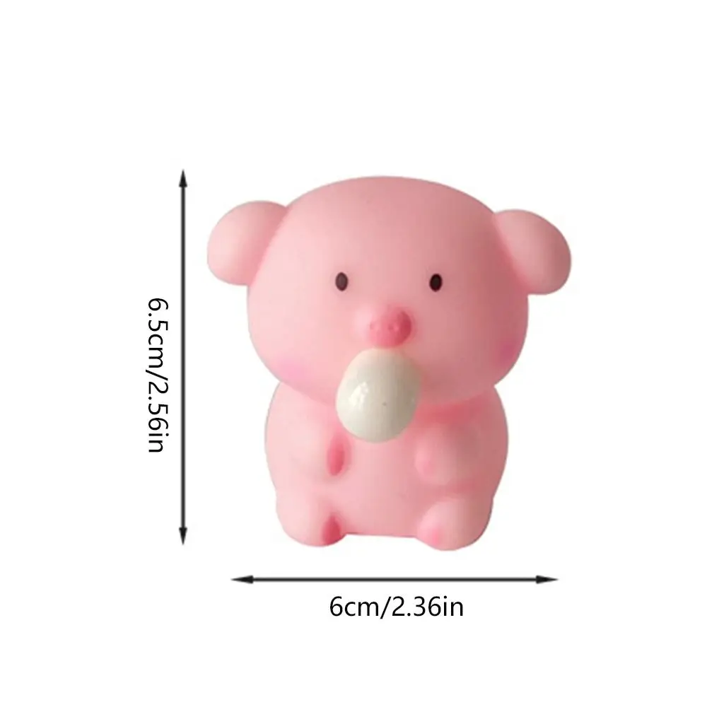 Sensory Toy Cartoon Animal Squeeze Toy Chick Pig Blow Bubble Fidget Toy Fidget Toy 3D Pinch Decompression Toy Practical Jokes