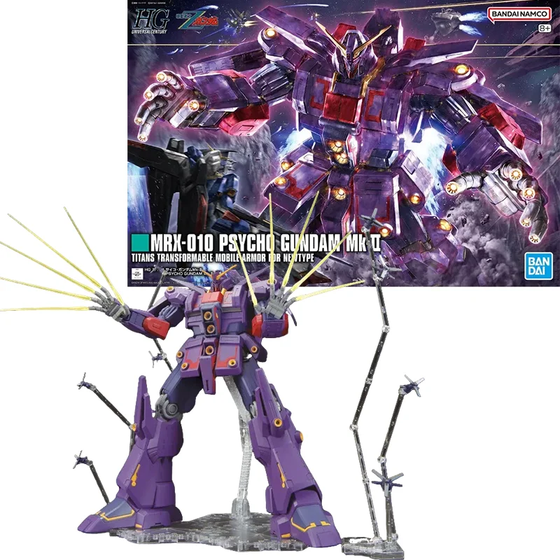 

BANDAI Original ANIME HG 1/144 MRX-010 PSYCHO GUNDAM MK-Ⅱ Gundam Assembly Plastic Model Action Toys Decoration Robot Gift