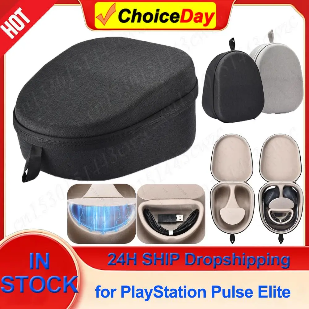 EVA Hard Carrying Case for Sony PlayStation PULSE Elite Wireless Headset Shockproof Anti-scratch Headset Protective Storage Bag