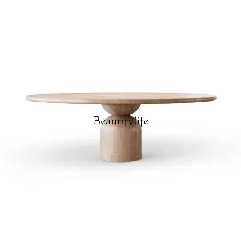 

Nordic Solid Wood Home round Table Light Luxury Creative Silent Style Conference Table Long Oval