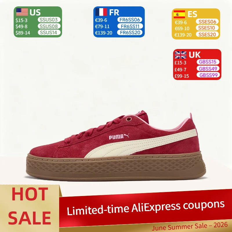 Кроссовки Puma Smash Platform: стильные, высококачественные, удобные, универсальные, дышащие, прочные, низкие, для женщи